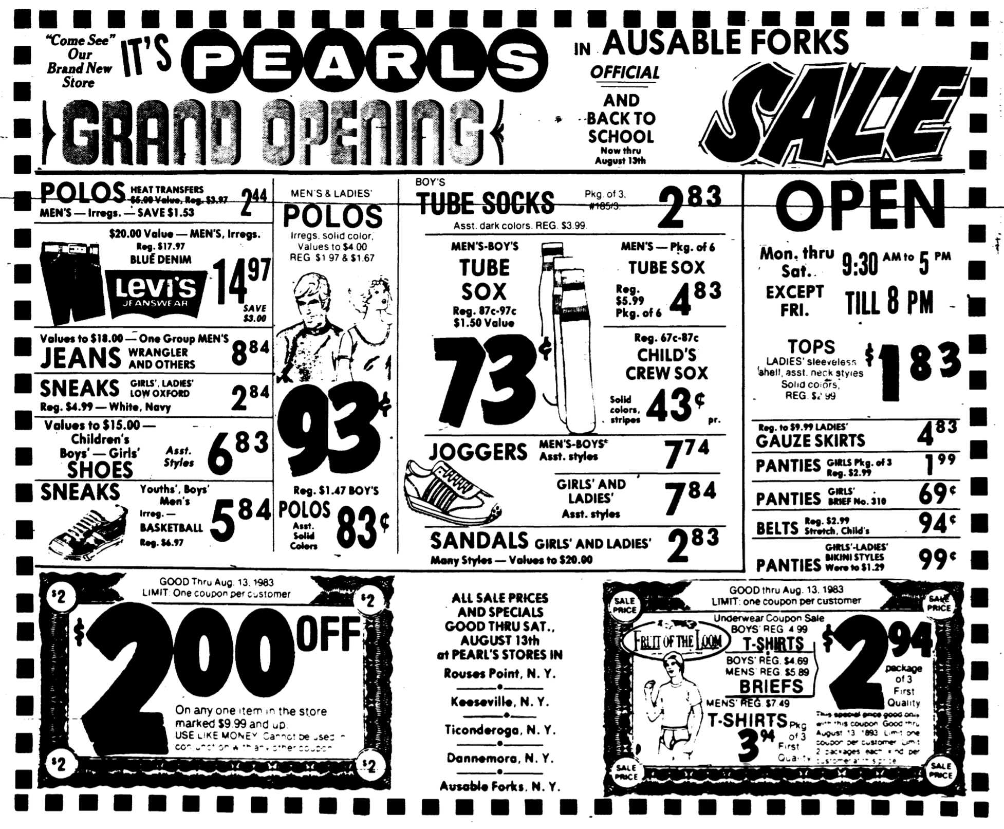 Part 2 Au Sable Forks (NY) Pearl’s Department Store A Family of Stores