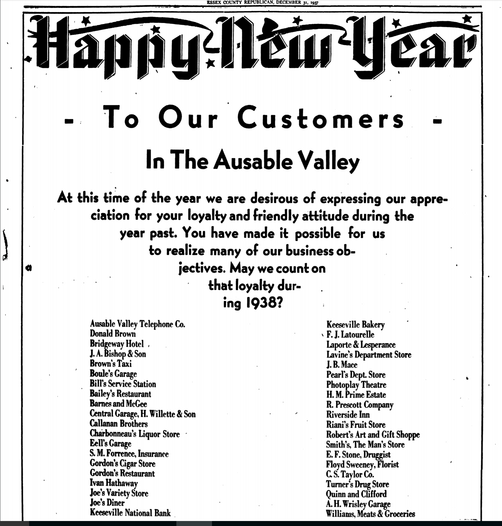 Part 2 Keeseville (NY) Pearl’s Department Store A Family of Stores