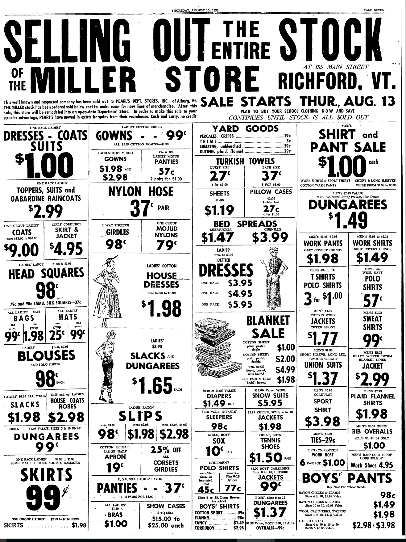 Part 2 Richford (VT) Pearl’s Department Store A Family of Stores