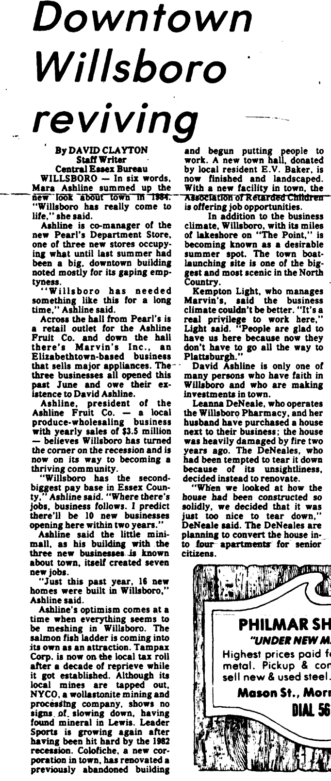 Part 2 Willsboro (NY) Pearl’s Department Store A Family of Stores