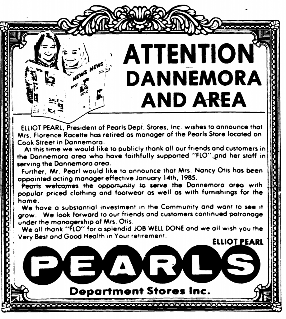 Part 2 Dannemora (NY) Pearl’s Department Store A Family of Stores