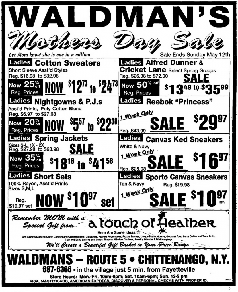 Part 2 Chittenango (NY) Waldman’s Department Store A Family of Stores