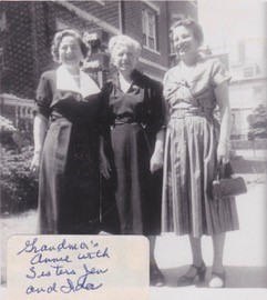 Issac and Sarah Perelmen daughters [L to R Jeannette, Annie, Ida [ Date unknown]